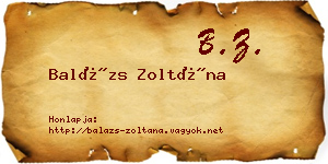 Balázs Zoltána névjegykártya