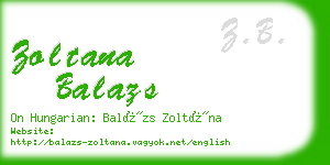 zoltana balazs business card